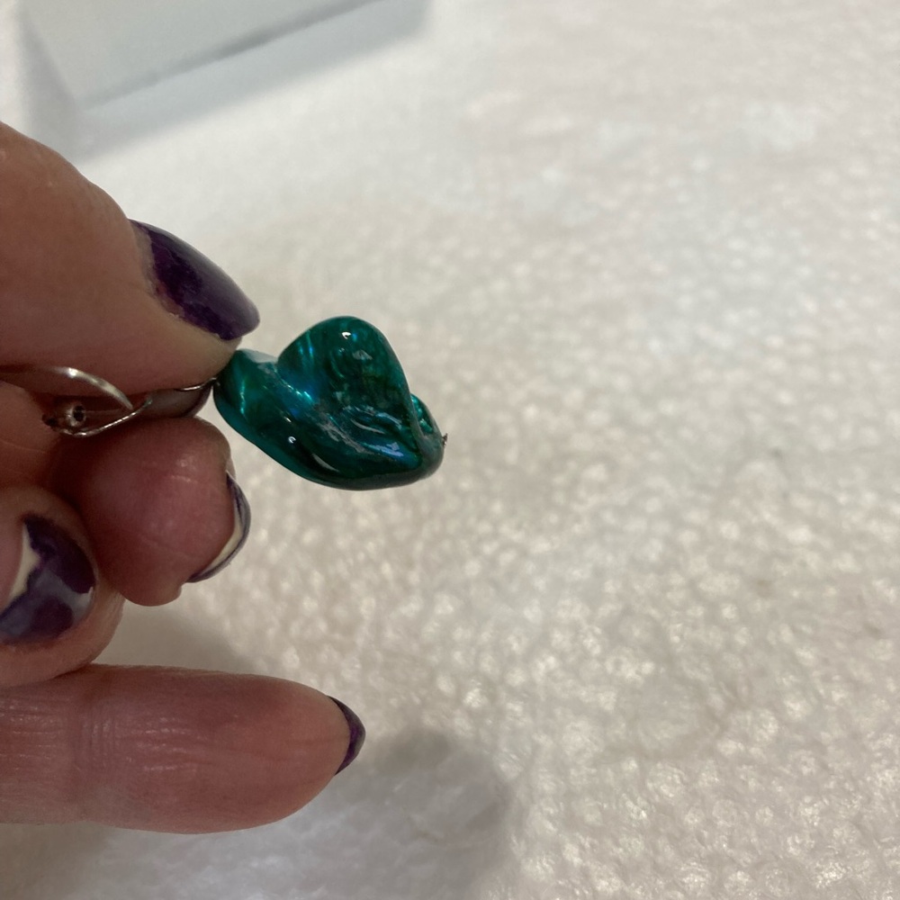 Elegant Silver and Teal Earrings Set ( 2 pairs ) - Picture 8 of 11